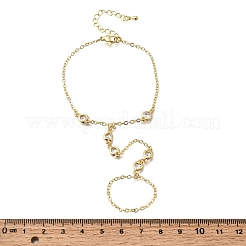 Bracelets mitaines en laiton avec micro pavé de zircons cubiques&nbsp;BJEW-C156-01G-04