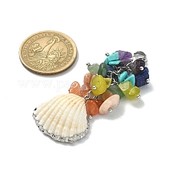Décorations de pendentif de coquille de galvanoplastie&nbsp;HJEW-TA00070-02