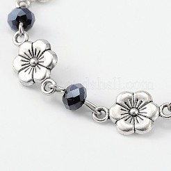 Catene in vetro rondelle fatte a mano per la realizzazione di bracciali collane&nbsp;AJEW-JB00079-03