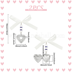 2 pieza de medallón de acero inoxidable 316 con forma de corazón para decoración de ramo de boda&nbsp;HJEW-UN00043