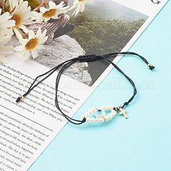 Verstellbare geflochtene Perlenarmbänder aus Nylonfaden&nbsp;BJEW-JB06262-03