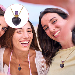1 collana con bottiglia di profumo in ametista naturale&nbsp;NJEW-PH0001-37A-04