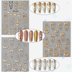 4 Stück 4 Stile Zweig selbstklebende Haustier Nail Art Aufkleber Aufkleber&nbsp;MRMJ-SP0001-18