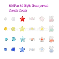 392 Stück 24 transparente Acrylperlen im Stil&nbsp;TACR-YW0001-27