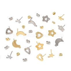 16 pièce de 8 styles de boucles d'oreilles à tige en acier inoxydable 304&nbsp;STAS-FS0001-86