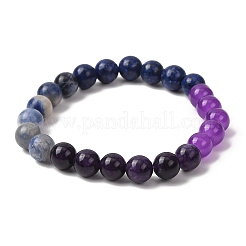 Stretcharmbänder aus natürlichem Jaspis&nbsp;BJEW-P398-01E