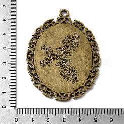 Tibetischer Stil Legierung oval großen Anhänger Fassungen&nbsp;TIBEP-553-AB-FF