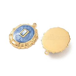 Pendentifs en acier inoxydable 304 sertis de micro-pavés de zircone cubique bleue&nbsp;STAS-F360-20G-01