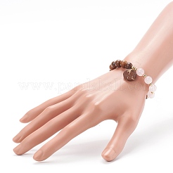 Bracelet en perles de bois et pierre&nbsp;BJEW-JB06104
