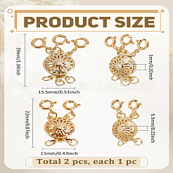 2 pièces 2 styles de fermoirs en laiton&nbsp;KK-LP0001-92G