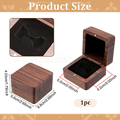 Cajas magnéticas de madera de nogal para embalaje de anillos de campeonato&nbsp;CON-WH0086-245