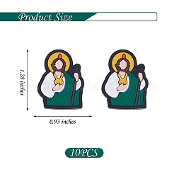 10 Stück Jesus Silikon-Fokusperlen&nbsp;JX659A