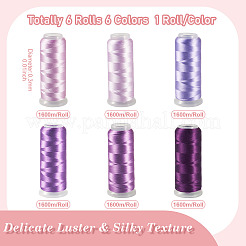 6 rouleau de fils à broder en polyester 6 couleurs&nbsp;OCOR-TA0003-14B