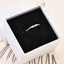 925 anello regolabile in argento sterling rodiato&nbsp;RJEW-S397-01P-08