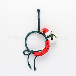 Décorations de pendentif en coton tissé sur le thème de noël&nbsp;HJEW-TAC0012-04