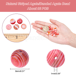 Agata a strisce naturali / fili di perle di agata fasciate&nbsp;G-AR0002-57