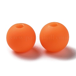 Bereift undurchsichtigen Acrylperlen&nbsp;OACR-P019-01B-02