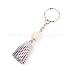 Portachiavi con nappina in corda scamosciata sintetica&nbsp;KEYC-JKC00165-M