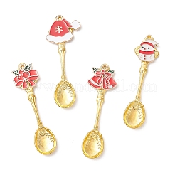 4 Stück Weihnachtslegierung Emaille Löffel Anhänger Ornament&nbsp;AJEW-JD00023