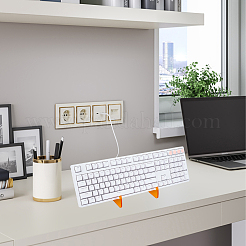 Présentoirs à clavier en acrylique à 1 niveau avec supports en fer plaqué platine&nbsp;ODIS-WH20015-06C-03