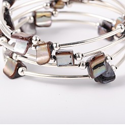 Muschelperlen Wickelarmbänder&nbsp;BJEW-JB01608-05
