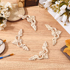 Applique onlay sculpté en bois de caoutchouc&nbsp;AJEW-CP0010-69