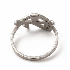 Anlaufgeschützter Fingerring aus 201 Edelstahl mit Horusauge für Damen&nbsp;RJEW-K239-10P