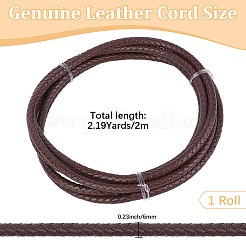 Cordon en cuir tressé avec âme&nbsp;WL-CL0001-01D