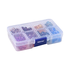 160 Stück 8 Farben transparente Backfarbe Glasperlen&nbsp;DGLA-YW0001-05