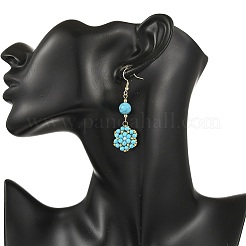 Pendientes colgantes trenzados de magnesita natural&nbsp;EJEW-MZ00789-01