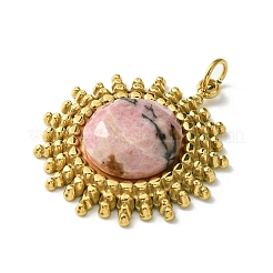Pendenti in rodonite naturale sfaccettata&nbsp;FIND-Z028-38A