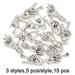 15 pz 3 stili pendenti in lega di stile tibetano&nbsp;TIBE-FP0001-21