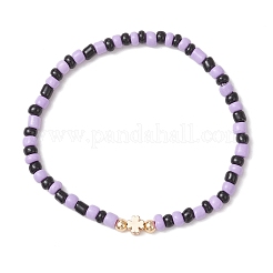 7 Stück Stretch-Armbänder mit runden Glasperlen zum Halloween-Thema&nbsp;BJEW-JB12108