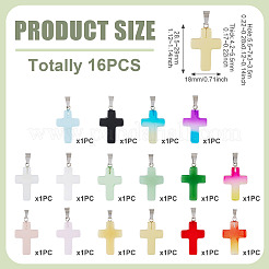 17 Uds 17 colgantes de vidrio transparente de colores&nbsp;GLAA-TA0003-75