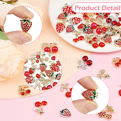 40 pendentif en alliage fraise et cerise&nbsp;FIND-SC0019-91