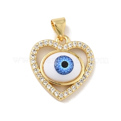 Pendentifs avec zircon cubiques à micro-pavés en laiton&nbsp;KK-B059-43G