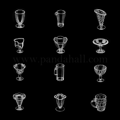 Juego de vasos de plástico transparente para juegos de comida 12pcs&nbsp;DIY-GA0003-21