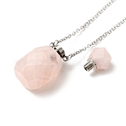Colliers pendentif bouteille de parfum en pierre mélangée naturelle et synthétique à facettes ouvertes pour femmes&nbsp;NJEW-F296-02P