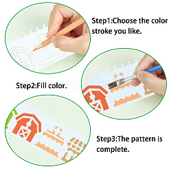 2 set di 2 modelli di stencil per pittura e disegno di animali domestici in plastica cava&nbsp;AJEW-GF0006-91D