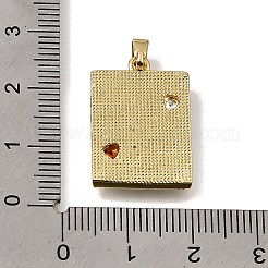 Muttertags-Anhänger aus Messing mit Mikropavé-Fassung in Orange und Rot mit Zirkonia&nbsp;KK-CBAA632-06G