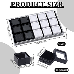 15 pz contenitori quadrati in plastica per diamanti&nbsp;CON-WH0095-133C