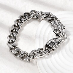 304 Edelstahl Cuban Link Kettenarmbänder für Unisex&nbsp;BJEW-A092-03P