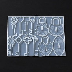 Formen für Anhänger mit Schlüssel und Schloss zum Selbermachen aus Silikon&nbsp;LS-DIY-F139-05