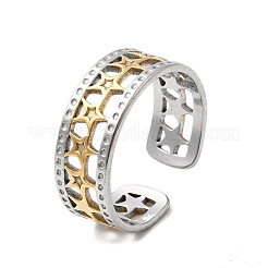 Anillos de puño ajustables de acero inoxidable 304 para mujer&nbsp;RJEW-B150-01GP-09