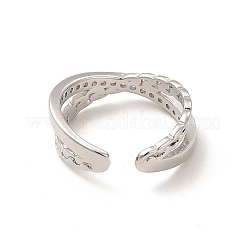 Anello a polsino aperto incrociato con zirconi cubici&nbsp;RJEW-A015-05P