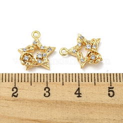 Latón micro pavimenta claro cubic zirconia encantos&nbsp;KK-H460-18G