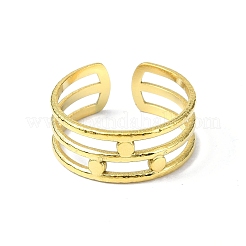 Bague de manchette ouverte en acier inoxydable 304 avec placage ionique (IP)&nbsp;RJEW-L109-045G