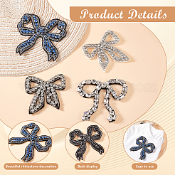 4 stücke 4 arten bowknot glas strass perlen blume applqiues&nbsp;PATC-GO0001-11