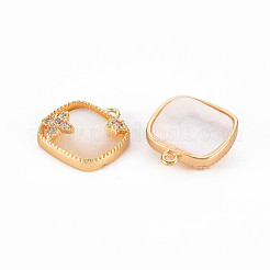 Ciondoli in ottone zirconi chiari micro pavé&nbsp;KK-T062-180G-NF