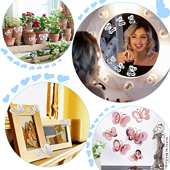 3 ensemble d'autocollants muraux miroirs en PVC papillon 3D&nbsp;DIY-CN0001-85B